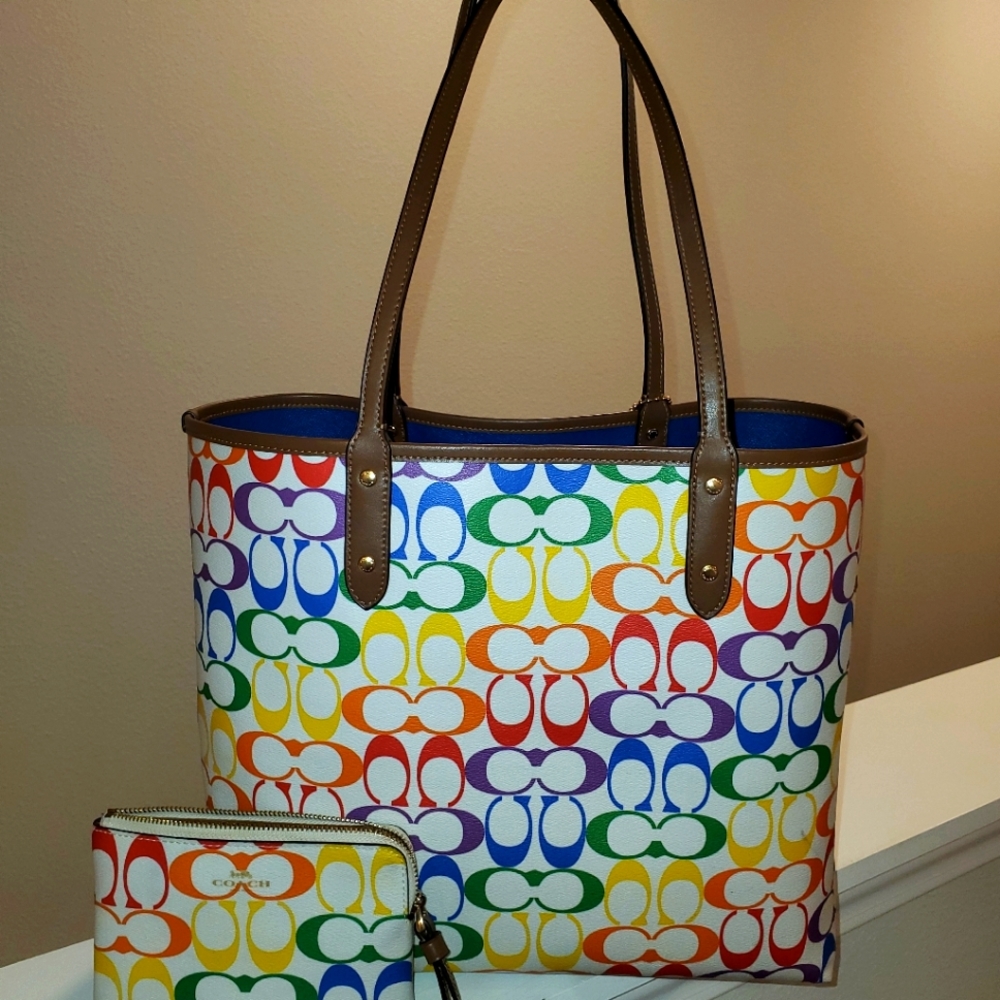 *Still Available* Coach Reversible Rainbow Tote